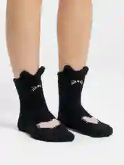 Черный носки женские теплые "Зайчик"