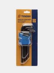 Набор ключей шестигранных ТУНДРА Black, удлиненных, CrV, 1.5 - 10 мм, 9 штук