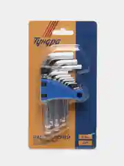 Набор ключей шестигранных ТУНДРА, с шаром, CrV, 1.5 - 10 мм, 9 штук