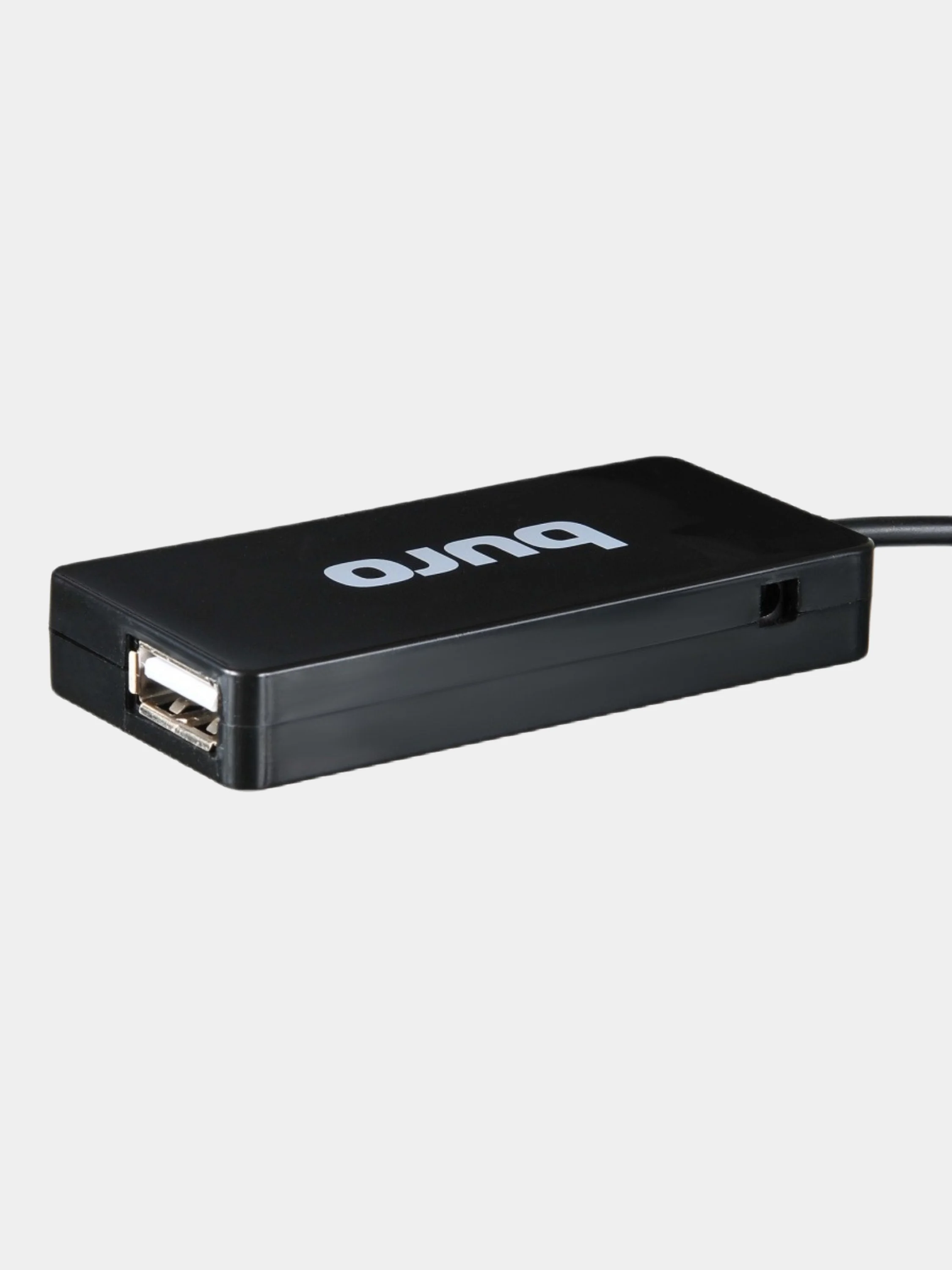 Черный разветвитель USB 2.0 Buro BU-HUB4-U2.0-Slim, 4 порта, подарок на 8 марта