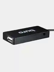 Черный разветвитель USB 2.0 Buro BU-HUB4-U2.0-Slim, 4 порта, подарок на 8 марта