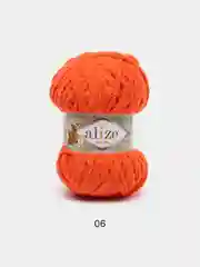 Оранжевый пряжа плюшевая Alize Softy Plus, микрополиэстер, 100 г, 120 м