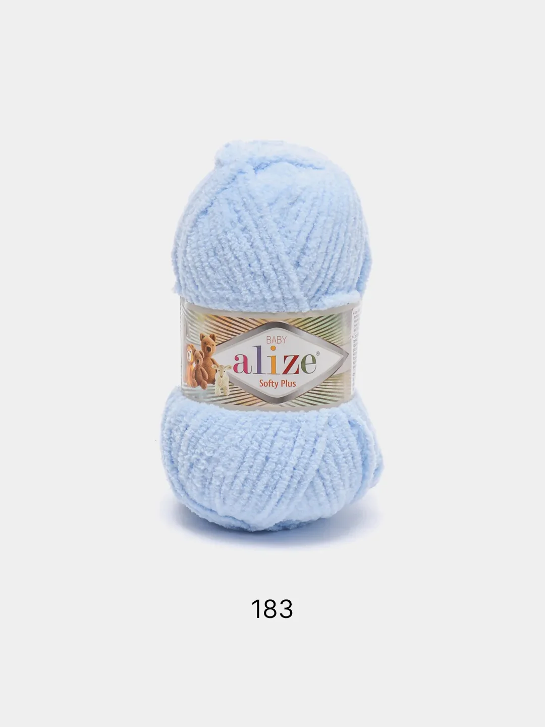 Светло-синий пряжа плюшевая Alize Softy Plus, микрополиэстер, 100 г, 120 м