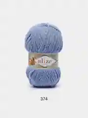 Синий меланж пряжа плюшевая Alize Softy Plus, микрополиэстер, 100 г, 120 м
