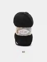 Черный пряжа плюшевая Alize Softy Plus, микрополиэстер, 100 г, 120 м