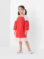 Красный фартук для труда, с нарукавниками