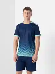 Синий мужской спортивный комплект: шорты и футболка