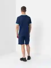 Синий мужской спортивный комплект: шорты и футболка