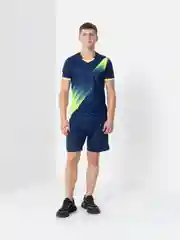 Синий мужской спортивный комплект: шорты и футболка