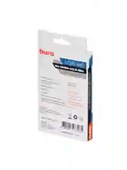 Черный разветвитель USB 2.0 Buro BU-HUB4-U2.0-Slim, 4 порта, подарок на 8 марта