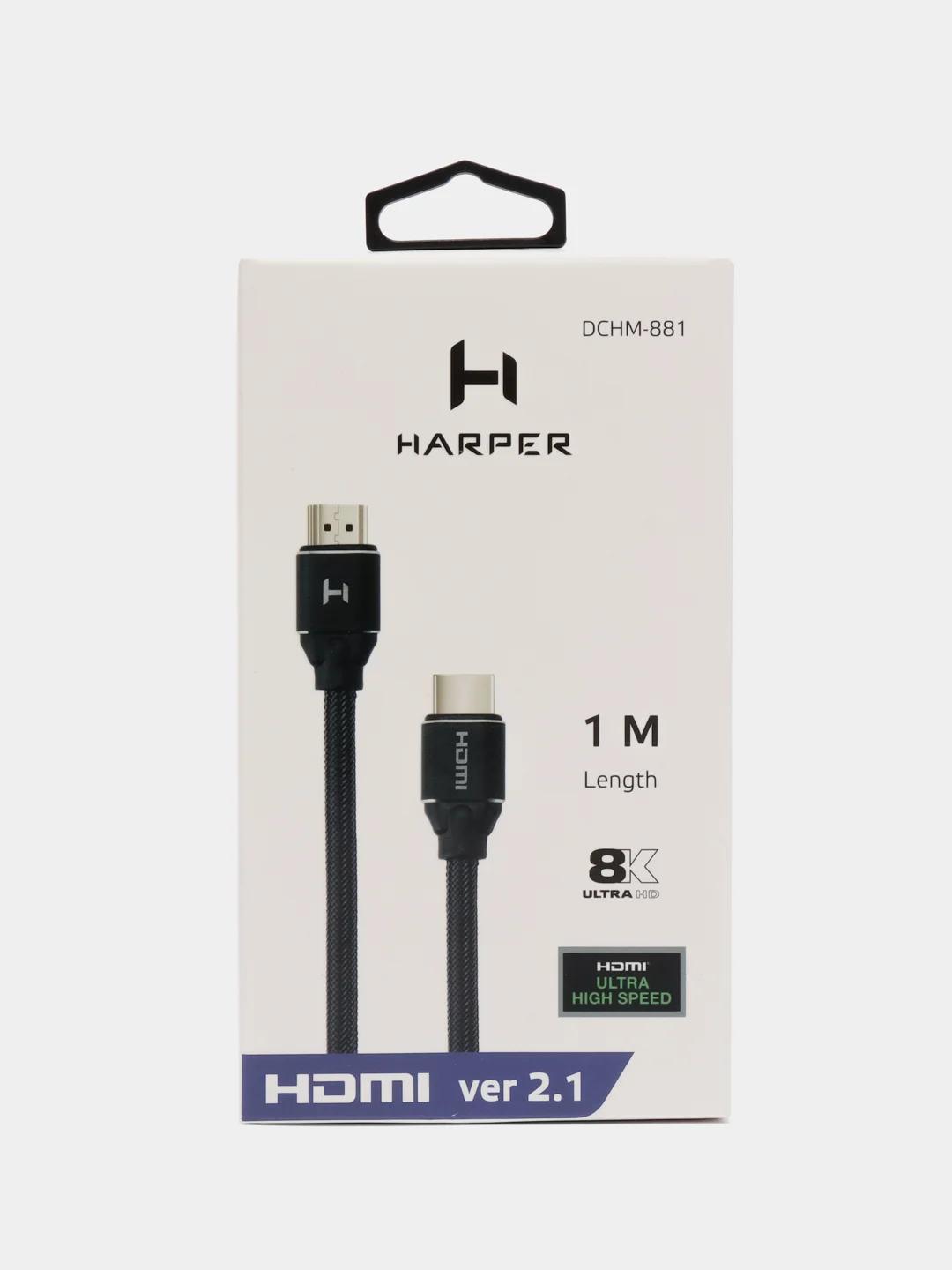 Кабель HDMI HARPER DCHM-881, 8K Ultra HD, версии 2.1, кабель 1 м, медь, нейлон