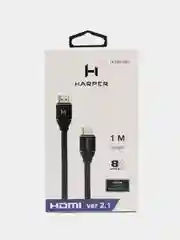 Кабель HDMI HARPER DCHM-881, 8K Ultra HD, версии 2.1, кабель 1 м, медь, нейлон