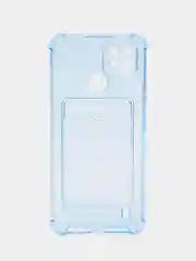 Синий чехол для Realme C25, С30, С31, С11, С21, с визитницей, антишок углами