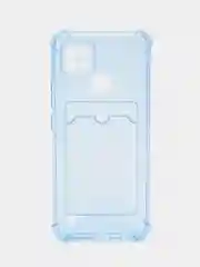 Синий чехол для Realme C25, С30, С31, С11, С21, с визитницей, антишок углами