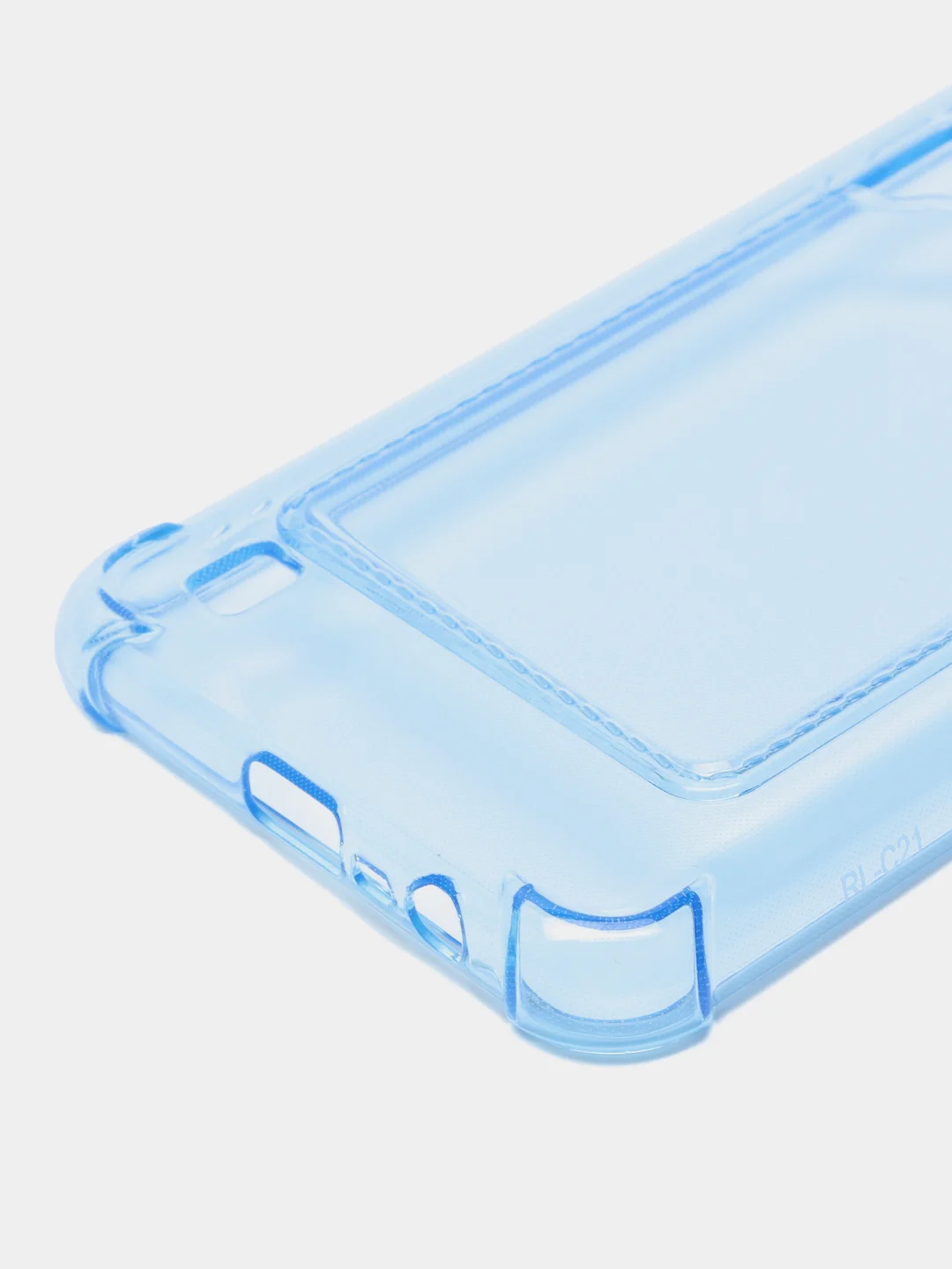 Синий чехол для Realme C25, С30, С31, С11, С21, с визитницей, антишок углами