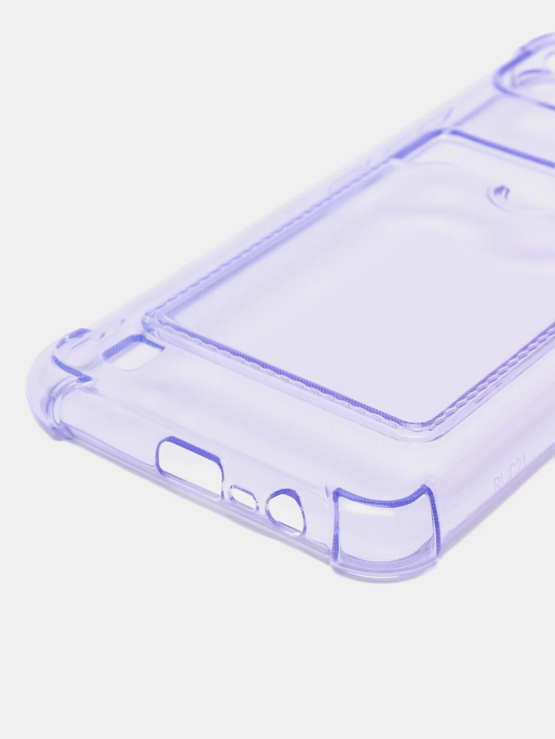 Сиреневый чехол для Realme C25, С30, С31, С11, С21, с визитницей, антишок углами