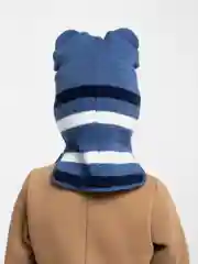 Синий меланж шлем для мальчика на осень