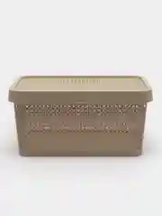 Бежевый коробка / ящик для хранения ПИРУЛА с крышкой IDEA