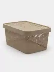 Бежевый коробка / ящик для хранения ПИРУЛА с крышкой IDEA