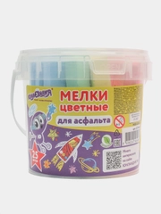 Мел цветной ЮНЛАНДИЯ, набор 25 штук, для рисования на асфальте, квадратный