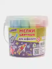 Мел цветной ЮНЛАНДИЯ, набор 25 штук, для рисования на асфальте, квадратный