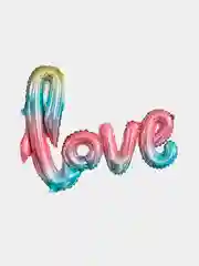 Синий воздушный новогодний шар с надписью Love