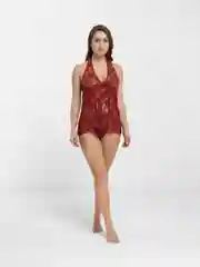 Бордовый белье эротическое, кружевное, комплект с трусиками