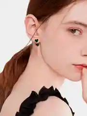 Серьги женские 4 вида, сердечко, кольца, листочки