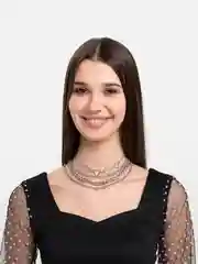 Серебряный комплект из 4 цепочек на шею Valeri, многослойное ожерелье-чокер