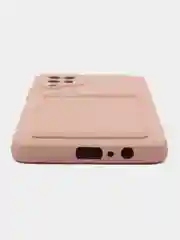 Бежевый чехол Samsung Galaxy A12 / M12, Самсунг Галакси А12 / М12 силиконовый с карманом для карты