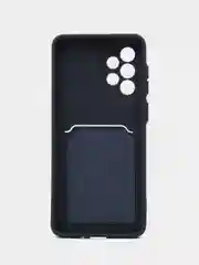 Темно-синий чехол Samsung Galaxy A33, Самсунг Галакси А33 5G силиконовый, с карманом для карты