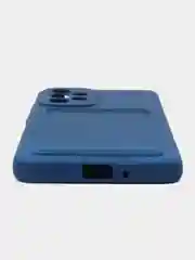 Синий чехол Samsung Galaxy A33, Самсунг Галакси А33 5G силиконовый, с карманом для карты