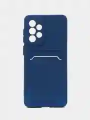 Синий чехол Samsung Galaxy A33, Самсунг Галакси А33 5G силиконовый, с карманом для карты
