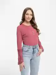 Тёмно-розовый базовый женский джемпер LaFemme