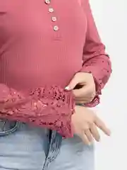 Тёмно-розовый базовый женский джемпер LaFemme