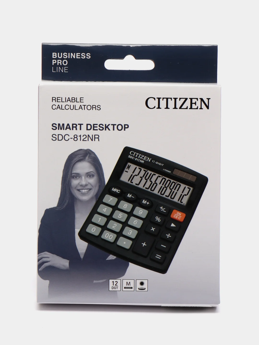 Калькулятор настольный Citizen Business Line SDC-812NR, 12-разрядный, 102 х 124 х 25 мм