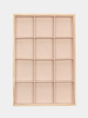 Подставка для украшений, бежевая, 12 ячеек, 35*24*3