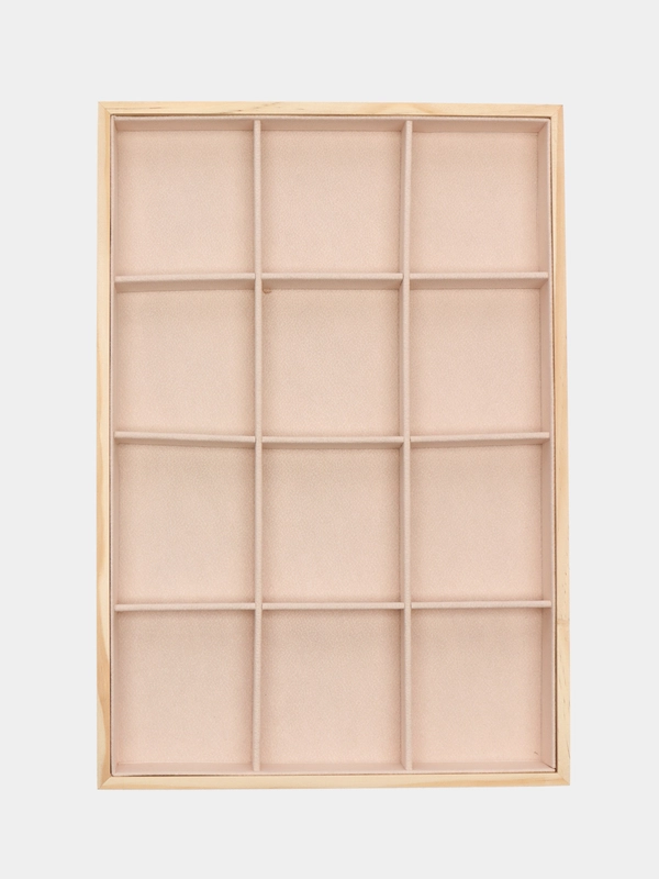 Подставка для украшений, бежевая, 12 ячеек, 35*24*3