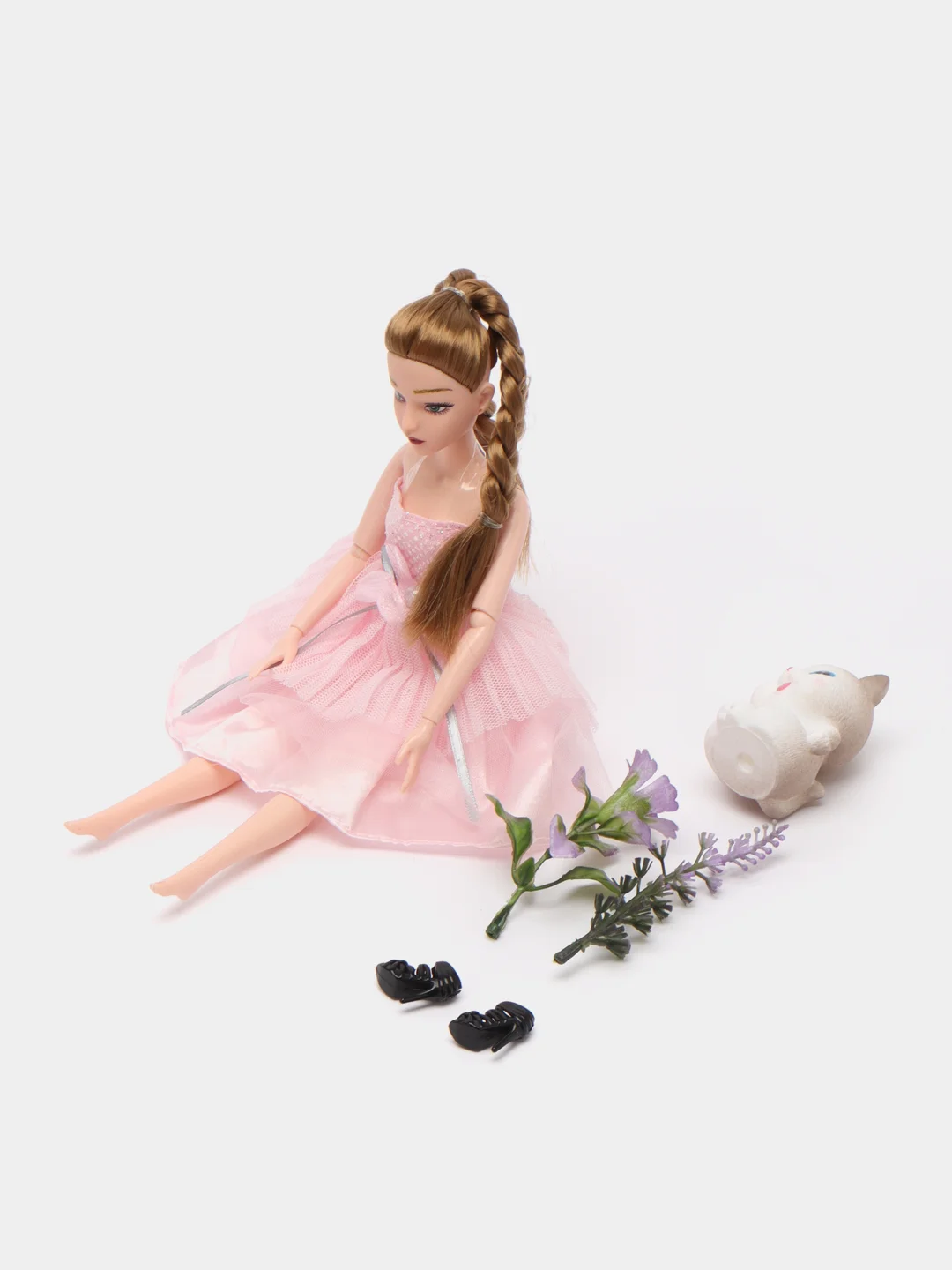Розовый кукла "Эмили" (Emily), с питомцем и аксессуарами шарнирная/ Монстр Хай/Уэнсдей