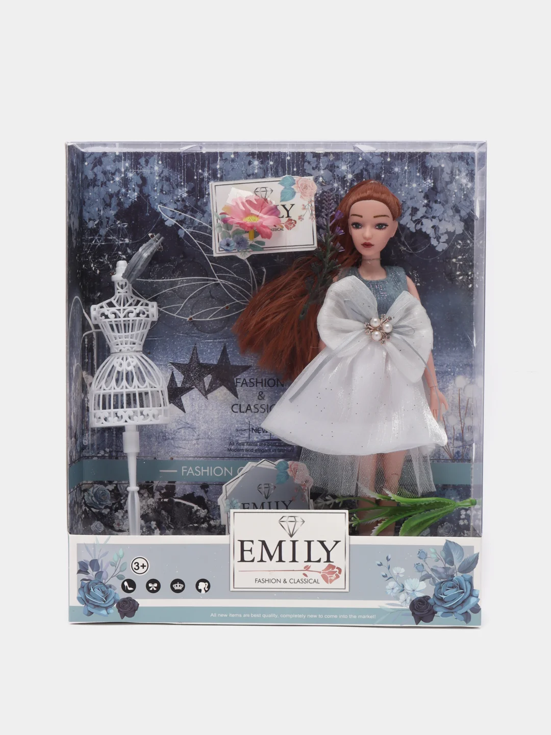 Белый кукла "Эмили" (Emily), с питомцем и аксессуарами шарнирная/ Монстр Хай/Уэнсдей