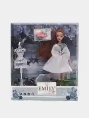Белый кукла "Эмили" (Emily), с питомцем и аксессуарами шарнирная/ Монстр Хай/Уэнсдей
