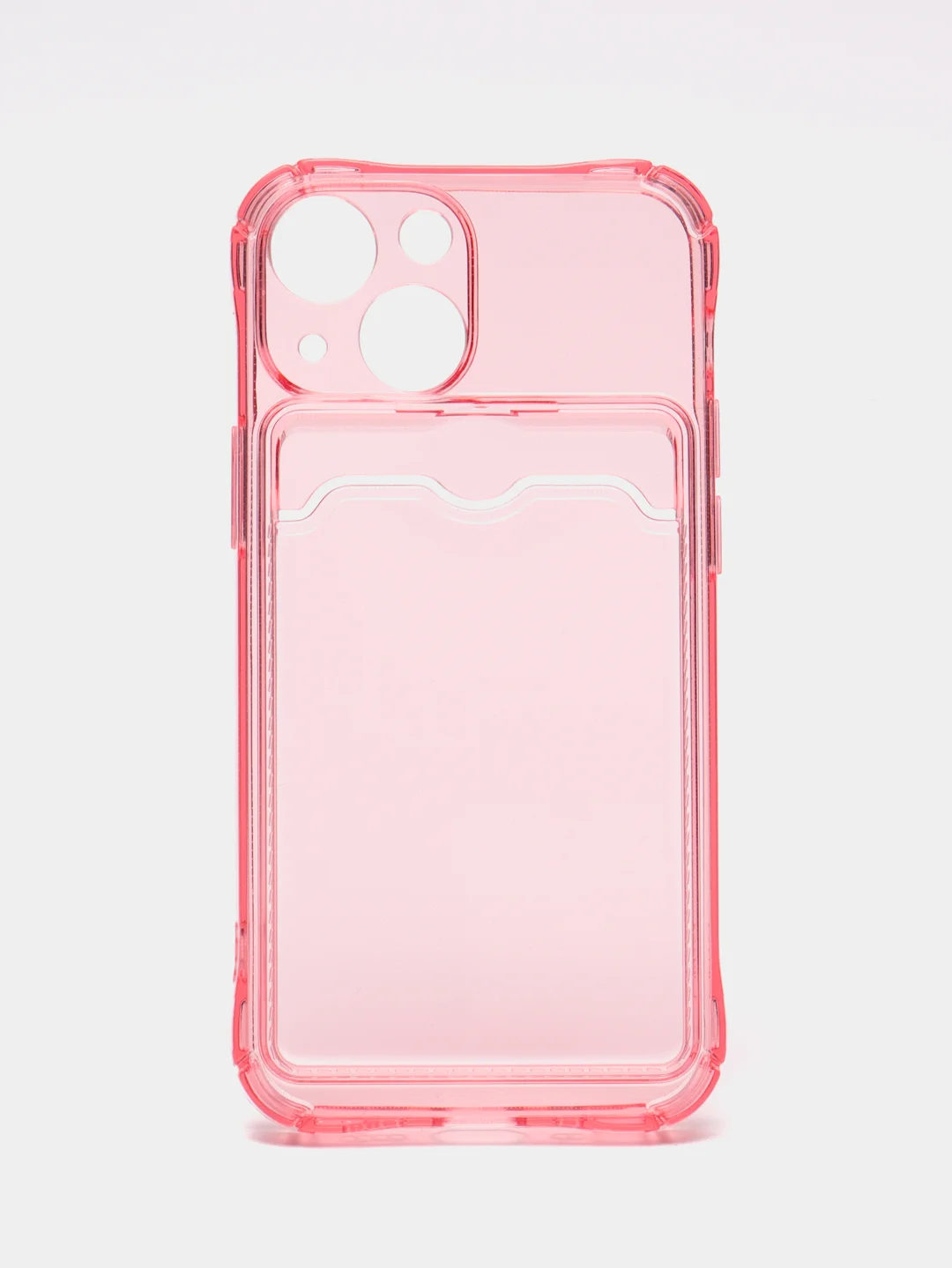 Желтый чехол силиконовый с кармашком для карты iPhone 13, 14 (Mini, Pro, Pro Max, Plus)