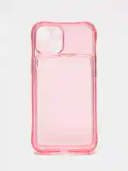 Желтый чехол силиконовый с кармашком для карты iPhone 13, 14 (Mini, Pro, Pro Max, Plus)