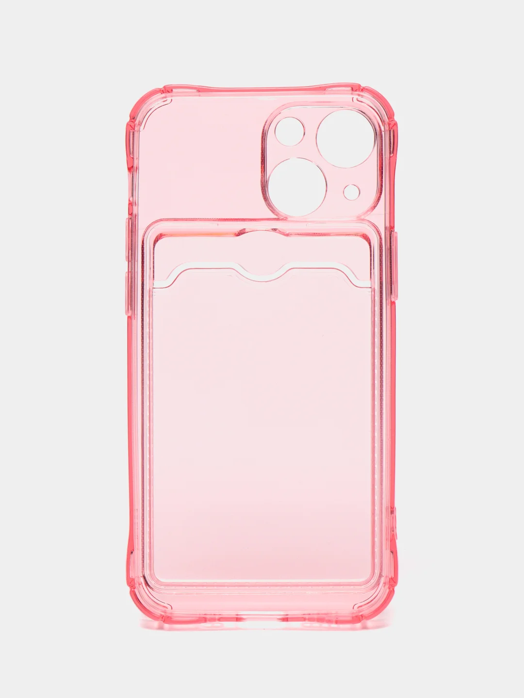 Желтый чехол силиконовый с кармашком для карты iPhone 13, 14 (Mini, Pro, Pro Max, Plus)