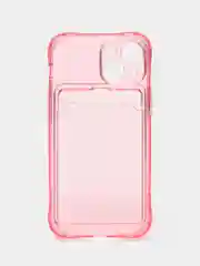 Желтый чехол силиконовый с кармашком для карты iPhone 13, 14 (Mini, Pro, Pro Max, Plus)