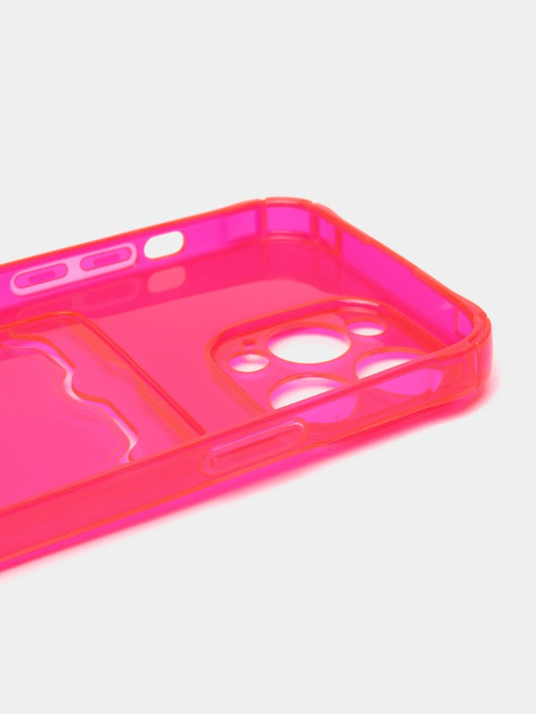 Красный чехол силиконовый с кармашком для карты iPhone 13, 14 (Mini, Pro, Pro Max, Plus)