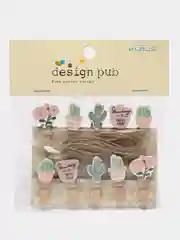 Прищепки декоративные "Flowers and cactus"