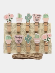 Прищепки декоративные "Flowers and cactus"