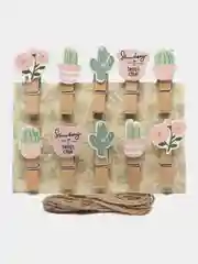 Прищепки декоративные "Flowers and cactus"