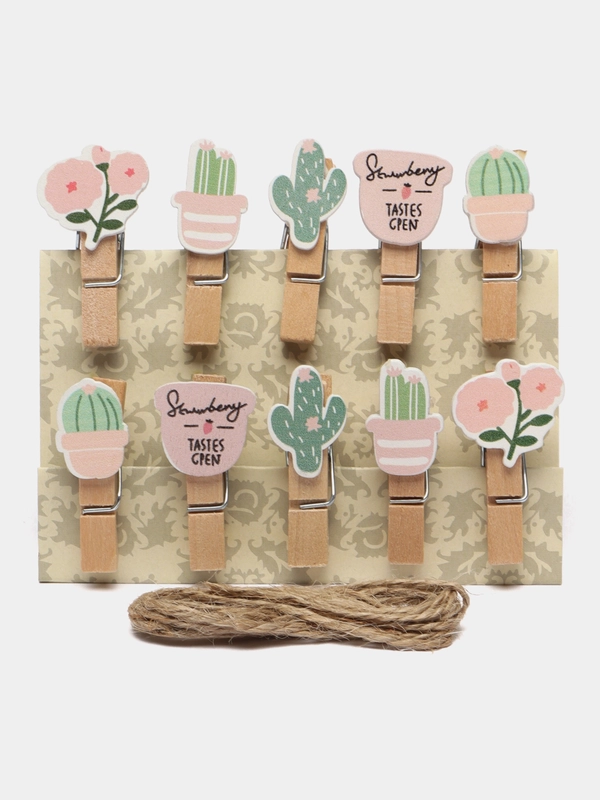 Прищепки декоративные "Flowers and cactus"